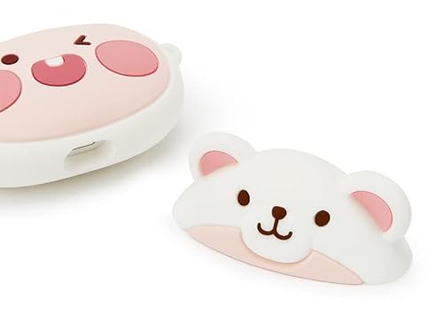 Kakao Official Merchandise- Snow Village Theme Cases Compatible With Airpods 3Rd Generation-Ryan In Penguin Costume And Apeach In Polar Bear Costume (Polar Bear Apeach) #TOP4