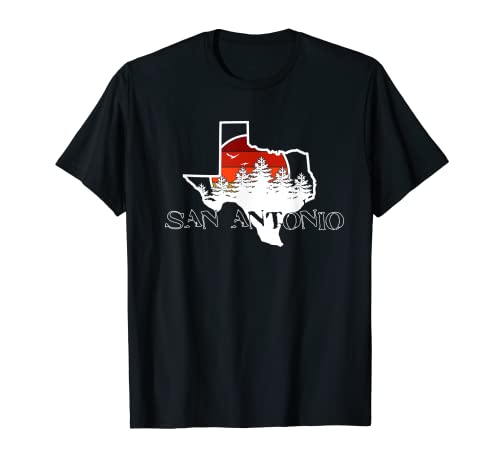 San Antonio Texas Esbozo 70s 80s Retro Sunset TX Souvenir Camiseta