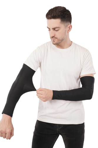 Image of Arm Sleeve For Men women Fully Stretchable Sun UV Ray Dust Protection Bike Riding Cycling Gloves Cricket Golf Football Soft Hand Gloves sleeves