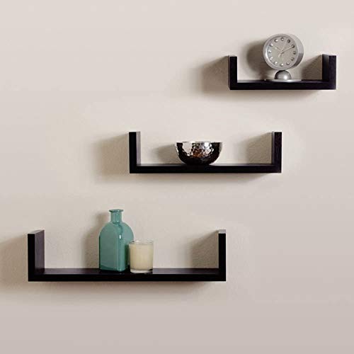 Artology Wall Shelf/Rack/Shelves for Living Room Book Shelf for Home Set of 3 Black