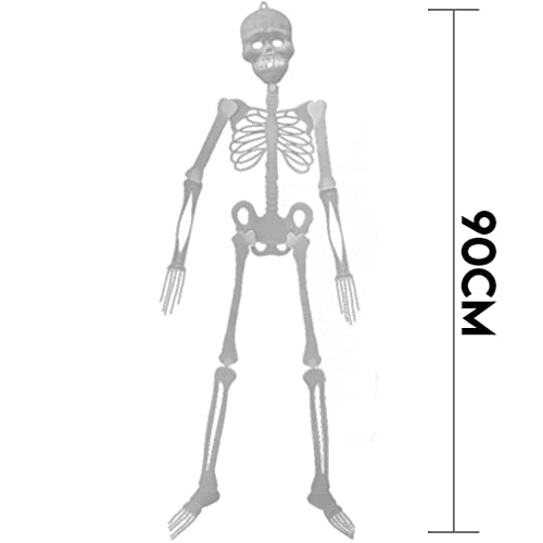 Esqueleto Neon Brilha No Escuro 90cm Festa Halloween