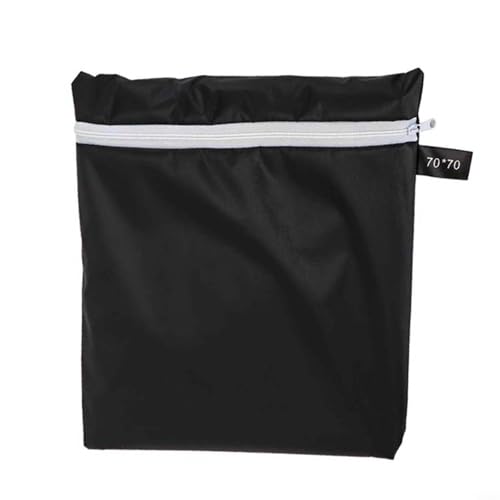 Violiica Cubierta redonda para barbacoa Weber 70 x 70 cm, impermeable, resistente, tela Oxford con correas para barbacoa redonda de 57 cm, color negro