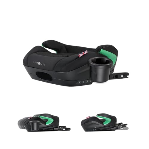 Cozy N Safe Cosmo i-Size Booster Car Seat (125–150cm | 7–12yrs), Swivel ISOFIX, 4 Recline Positions, Deep Padding, Adjustable Armrests, Removable Cupholder, Lightweight Design (Onyx)