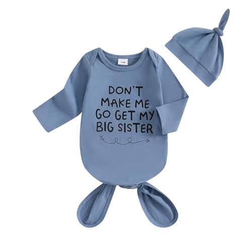 Image of Baby Girl Boy Sleeping Waffle Bag Letter Embroidery Long Sleeve Sleep Striped Sack with Hat 2 Piece Set for Fall