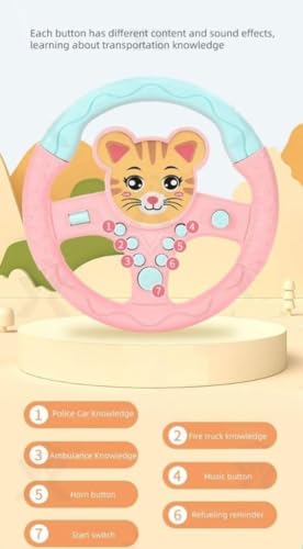 Image of Premium Kids Driving Steering Wheel Funny Interactive Driving Wheel with Music (CAT)