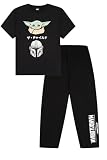 Star Wars Pijama largo The Mandalorian Grogu para hombre, color negro, Negro, XXL