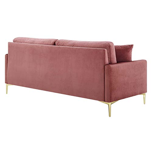 Modway EEI-4447-DUS Juliana Performance Velvet Upholstered Sofa In Dusty Rose thumb #4