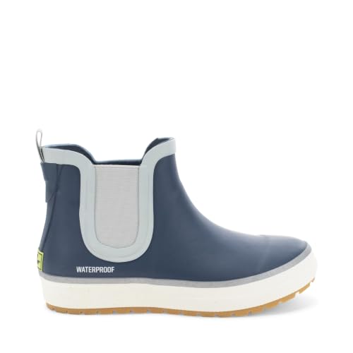 Image of Western Chief Womens Waterproof Element Chelsea Rain Boots | Ladies pull on ankle boot with reflective details, cushioned insole, and traction outsole for wet weather and casual wear.