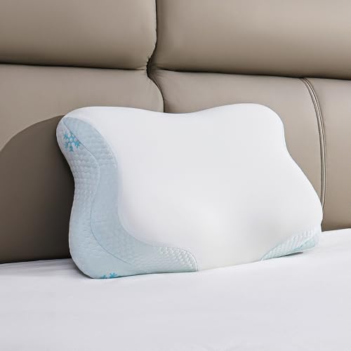 CloudÉtoile Oreiller Ergonomique Cervical - Réglable 2 en 1 Oreiller Mémoire de Forme pour Dormir sur Le Côté et sur Le Dos, Réglable Coussin Memory Foam...