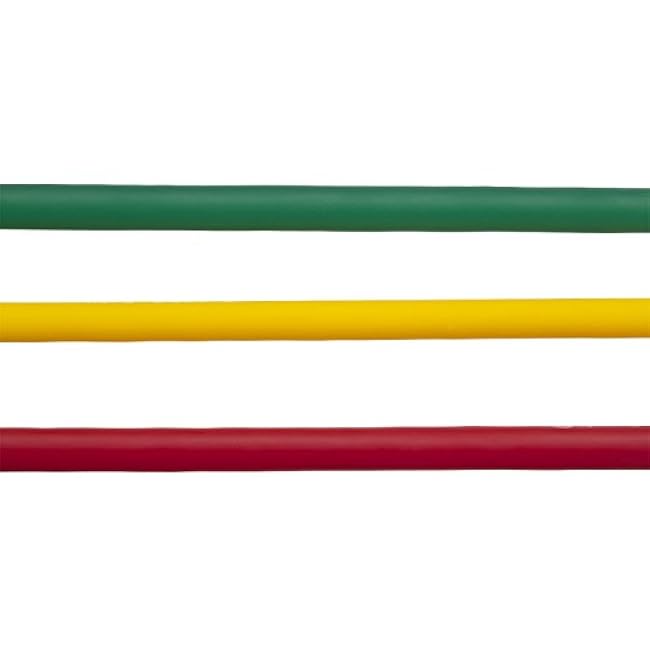THERABAND Resistance Tubes, Professional Latex Elastic Tubing, Upper & Lower Body, Core Exercise, Physical Therapy, Lower Pilates, At-Home Workouts, & Rehab, 5 Foot, Yellow, Red, & Green, Beginner Set