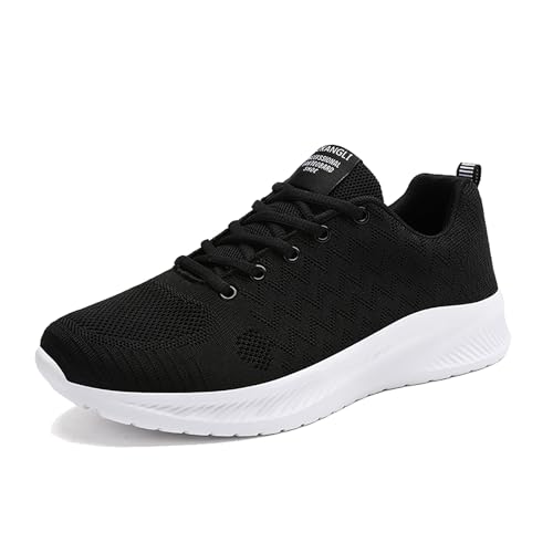 Zapatillas Deportivas Hombre Zapatillas Running Ligero Zapatillas de Correr Gimnasio Transpirables Sneakers Fitness,Black White-9 UK/43 EU