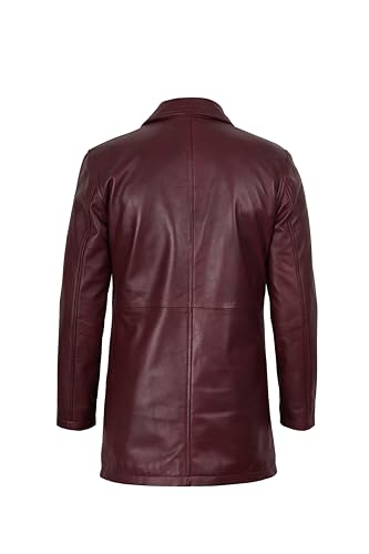Image of fjackets Men's Leather Coat - Real Lambskin 3 /4 Length Long Jacket | Carcoat Style Outerwear