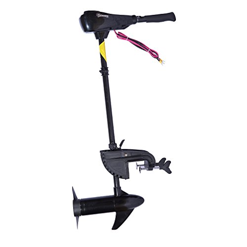 Outsunny 12V Transom Mounted Thrust Electric Fishing Boat Trolling Motor, 55 lb