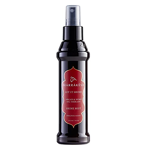 Marrakesh Let It Shine, Original Scent - 4 oz. - Shine Mist + Hairspray - Refreshes Shine, Smooths Frizz & Flyaways - With Morrocan Argan Oil, Hemp Seed Oil - Vegan & Cruelty Free
