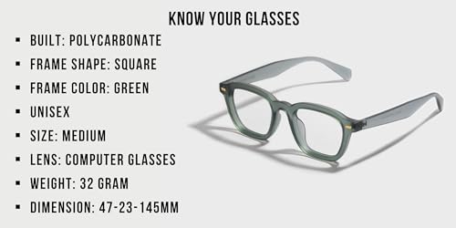 Image of SAM AND MARSHALL DAWN Eyeglass I Square Shape I Computer Glasses I Polycarbonate Frames I Unisex