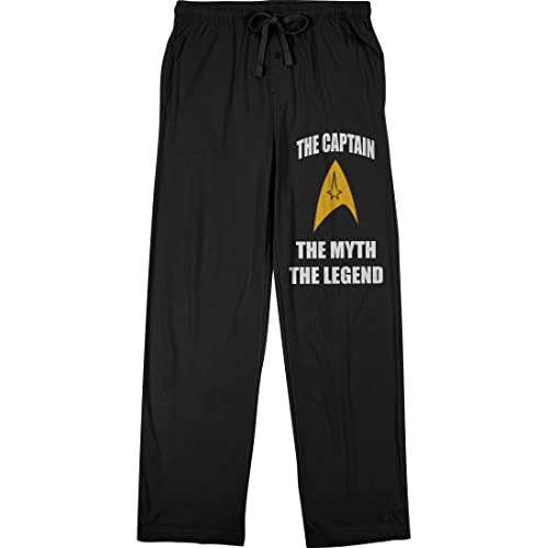 Star Trek TV Series Men's Captain Myth Legend Black Sleep Pajama Pants