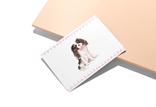Image of Twigs Paper - Cavalier King Charles Spaniel Dog Note Cards - Set of 12 Blank Cards (5.5 x 4.25 Inch) with 12 Envelopes - 100% EcoFriendly Stationery - Made In USA