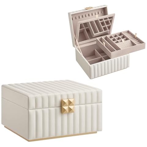 SONGMICS HOME 2-Tier Jewelry Box Cover