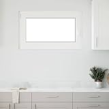 Nqyjm Risor - Finestra per cantina, 100 x 60 cm, in PVC e vetro, con maniglie, apribile, girevole e inclinabile, per cucina, cantina e casette da giardino