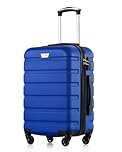 COOLIFE 20 Inch Carry On Suitcase for EasyJet, ABS+PC, Hardshell, Lightweight Durable Travel Cabin Luggage with 360°Rubber Spinner Wheels, YKK Zipper, Telescopic Handle, TSA Lock, Navy Blue