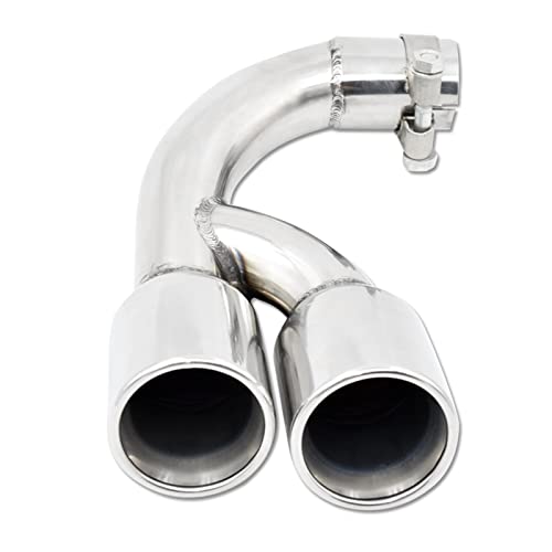 Tubo de escape doble para coche F30 316i con punta silenciadora cromada plata