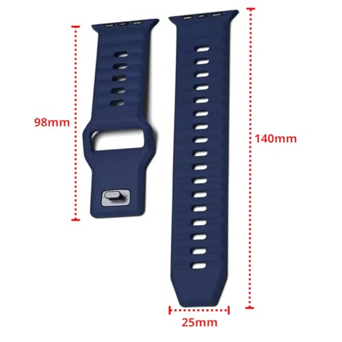 Pulseira de Silicone Mariner Para Apple Watch 42mm 44mm 45mm Ultra 1 e 2 de 49mm (Azul escuro)