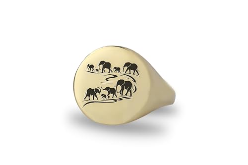 Bague signet éléphant gravé et chevalière personnalisée : bijou animalier tendance unisexe