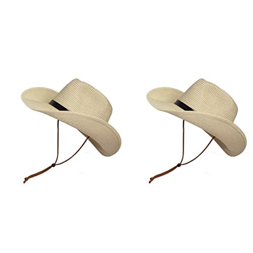 Chapeau de soleil anti-UV beige pliable lot de 2 pour protéger le visage dehors