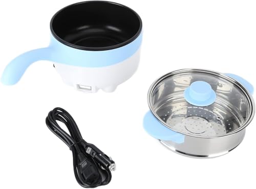 Car Electric Cooking Pot 24V 2L Hot Pot Mini Stainless Steel Non-Stick Frying Pan with Lid for Eggs Noodles Pasta - Image 7