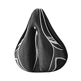 Menolana Bicycle Seat Cushion Replacement Wide Soft Non Slip Bike Saddle Cushion Bike Seat Cushions Cover for Road Bicycles, Black Gray