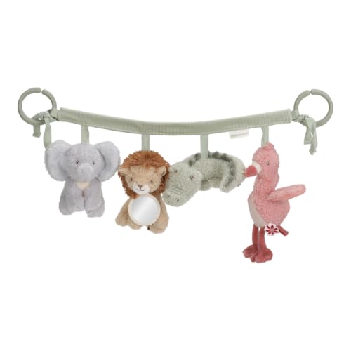 Little Dutch Kinderwagenkette mit Figuren - Spielzeug zum Aufhängen für Kinderwagen und Babyschale - für Babys ab der Geburt - Unisex - Safari Friends - grün