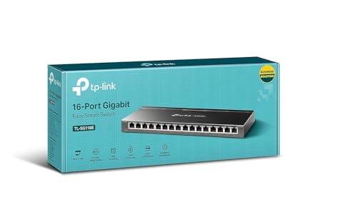 Image of 16 Port Gigabit Unmanaged Pro Switch, Plug and Play, Fanless, Metal Casing, Desktop /Wall-Mount, QoS, IGMP Snooping, TL-SG116E Compatible with TP-Link