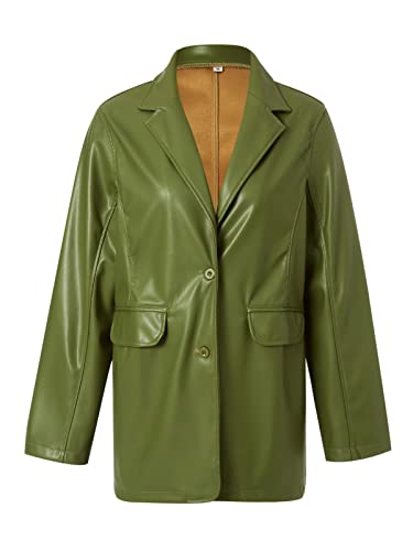 Uodsvp Women's Waterproof Winter Coats, Women's Rain Jacket For Women Flannel With Hood Leather Coat Long Sleeve Lapel Faux Jacket Button Front Trench Coat Belted 2Xl Wool Plaid Ladies (S, Green) #TOP5