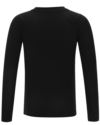 WISMBOX Jungen Kompressionsshirt Langarm, Atmungsaktiv Funktionsshirt für Kinder, Sport Unterziehshirt für Fußball Ski Winter