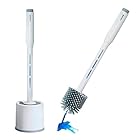 Escobilla Baño con Dispensador Jabon - Escobilla Baño Silicona - Escobillas De Baño con Dispensador - Toilet Brush - (DE Silicona con Nivel DE JABON Visible)