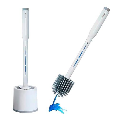Escobilla Baño con Dispensador Jabon - Escobilla Baño Silicona - Escobillas De Baño con Dispensador - Toilet Brush - (DE Silicona con Nivel DE JABON Visible)