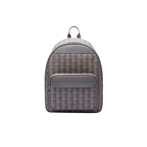 Image of Lacoste Mens The Blend Monogram Backpack, Monogram Brown, One Size