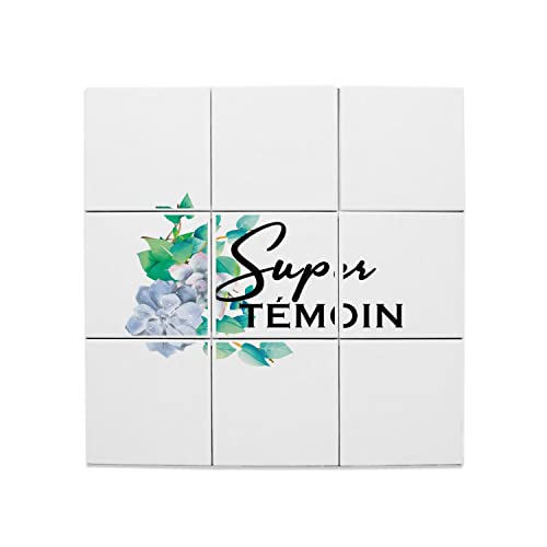 Carreaux céramique mariée et fleurs bleues : le cadeau idéal pour super témoin de mariage