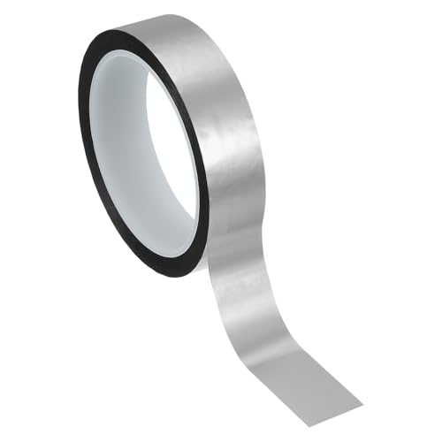 PATIKIL Metalized Polyester Film Tape 1 Inch x 55 Yards, Metallic Decor Tape Matte Silver Adhesive Mirror Tape for Detailing Accent Wall Graphic Arts Boat Trim Walls
