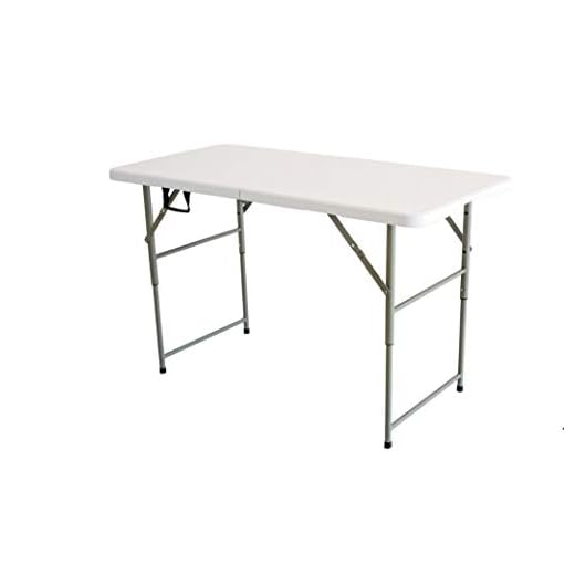 Mesa retangular dobrável ao meio 122 x 60 cm - vira maleta