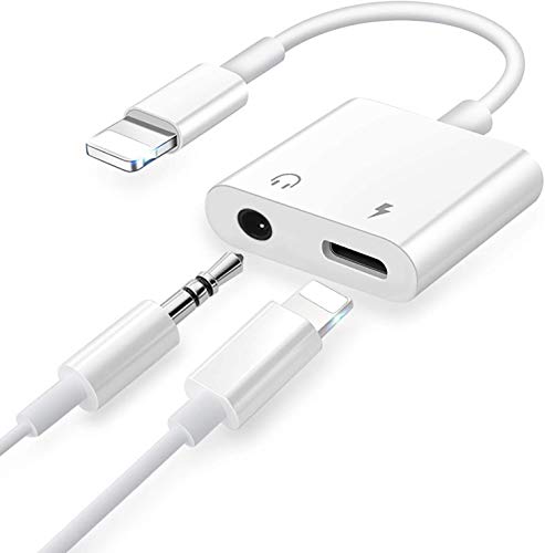 【通話可能+音楽調節】iPhoneイヤホン 変換，3.5mmイヤホン + 急速充電 iPhone 用 二股接続ケーブル 充電 イヤホン 同時 （iPhone12/12 pro/12 pro max/12 mini/11/11 pro/11 pro max/Xs/Xs max/Xr/X/8/8plus/7/7plus対応)