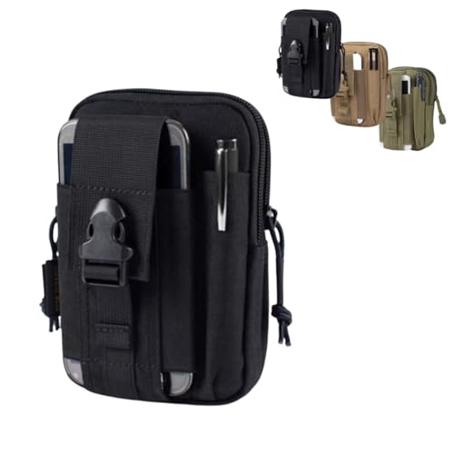 Bolsa Porta Objeto Pochetes Masculina Táticas Militares Camping Celular Carteira Multiuso Resistente a Água (Preto)