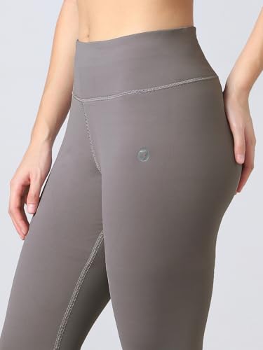 Image of TECHNOSPORT Women's Solid Slim Fit ELASTOPLUS Tights High Waist Polyester Gym Leggings for Yoga Running Workout UPF50+ Anti Odour