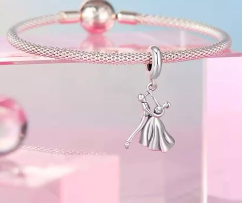 Charm de pareja de baile en plata de ley 925 compatible con pulsera Pandora 7
