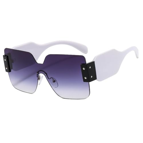 Lunettes de soleil vintage sans monture unisexes avec branches en métal stylisées
