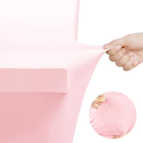 image for Utopia Kitchen Spandex Tablecloth 2 Pack [6FT, Pink] Tight, Fitted, Wa