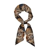 AQRJKHD Satin Bandanas Head Scarf For Women Hair Scarves Creative Animals Lion Satin Neck Scarf Silk Bandana