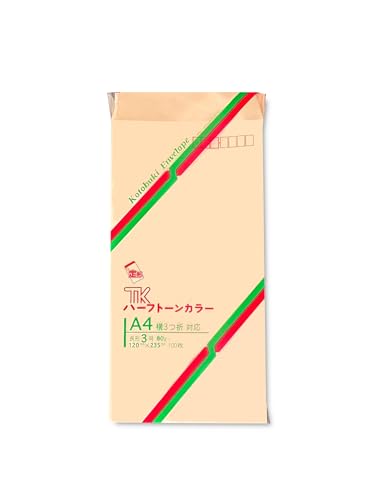 寿堂 封筒 カラー封筒 ピンク 郵便枠付き パステルカラー ハーフトーン サイド貼 長形3号 長3 80g 100枚 03429