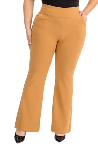 ShoSho Womens Plus Size Skinny Pants Slim Fit Trousers Treggings Pull-On Pants Leggings2