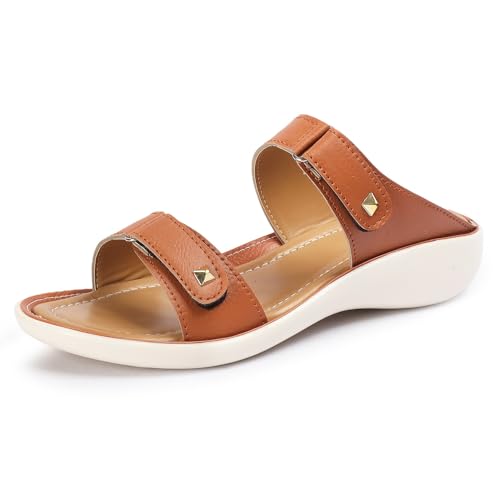 Image of LENSBURY Women Stylish Sandals Heel Flats Slip on Slippers I Stylish and Casual I Comfortable & Lightweight I LBFL52